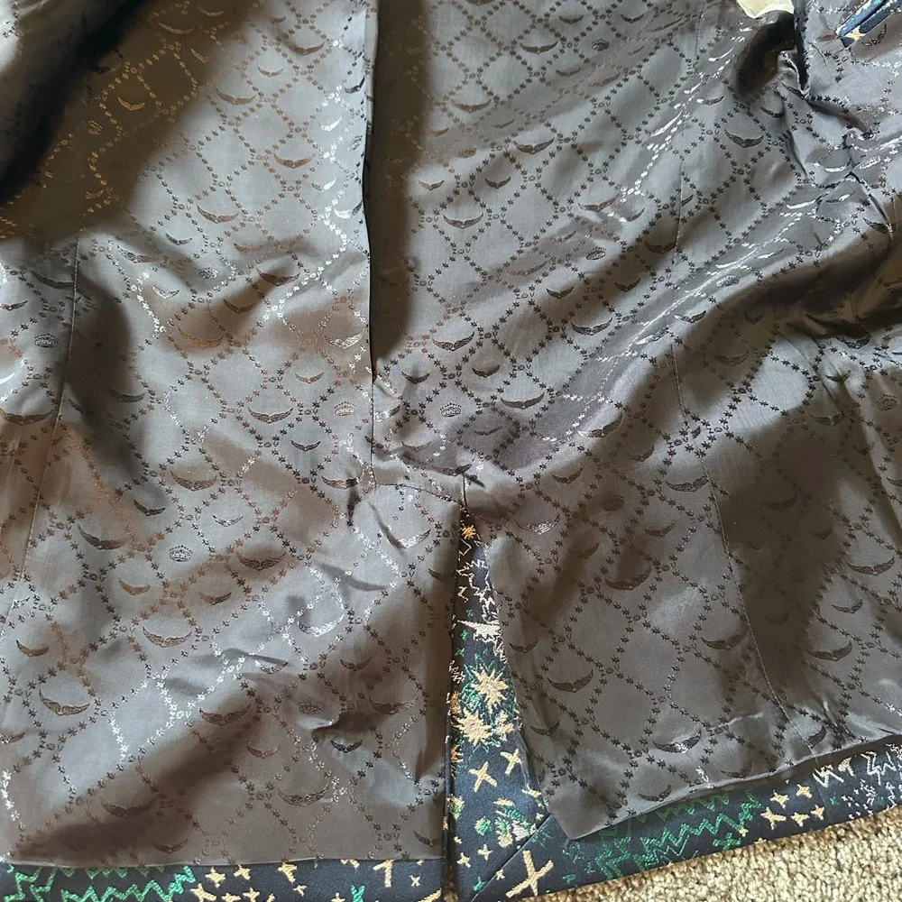 Zadig & Voltaire Blue and Gold Patterned Blazer - Picture 5 of 8